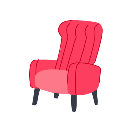 leather accent chair cartoon vector illustrationのイラスト素材