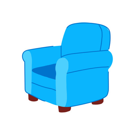 traditional accent chair cartoon vector illustrationのイラスト素材
