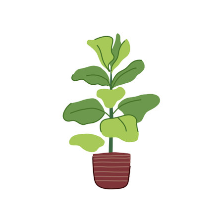 decor artificial plant cartoon vector illustrationのイラスト素材