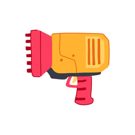 colorful bubble gun toy cartoon vector illustrationのイラスト素材
