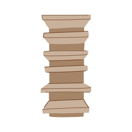 stylish floating shelves cartoon vector illustrationのイラスト素材