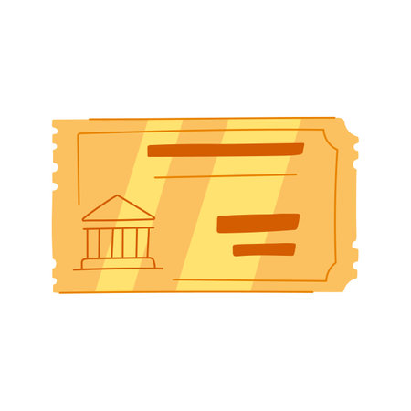 reservation golden ticket cartoon vector illustrationのイラスト素材