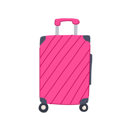 lightweight hard shell suitcase cartoon vector illustrationのイラスト素材