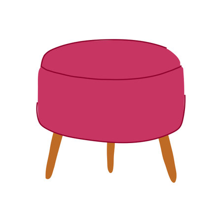 furniture pouf cartoon vector illustrationのイラスト素材