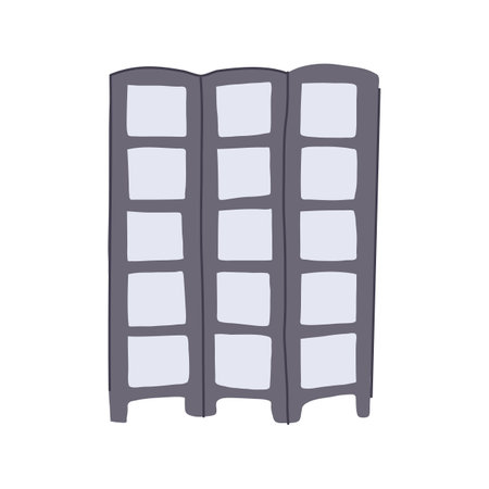 curtain room divider cartoon vector illustrationのイラスト素材