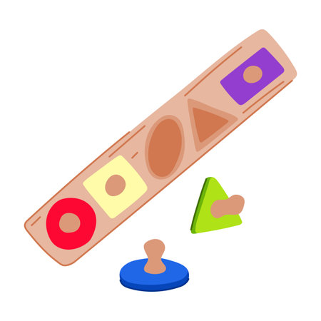 puzzle shape sorter cartoon vector illustrationのイラスト素材