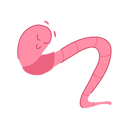 animation worm cartoon cartoon vector illustrationのイラスト素材