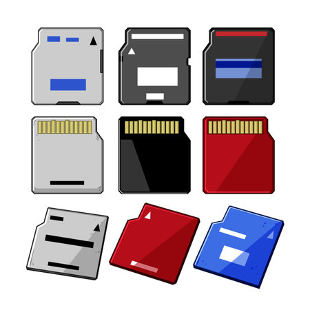minisd card set cartoon vector illustrationのイラスト素材
