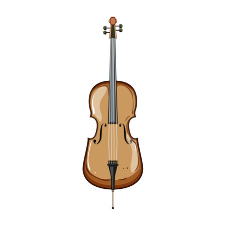 bridge cello cartoon vector illustrationのイラスト素材