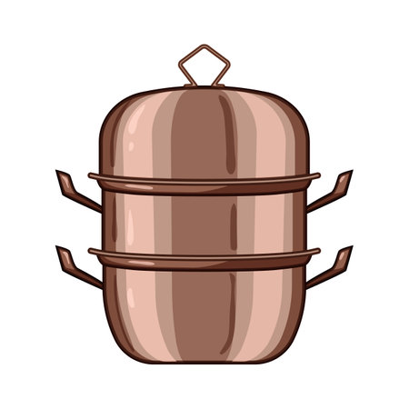 electric steamer pot cartoon vector illustrationのイラスト素材