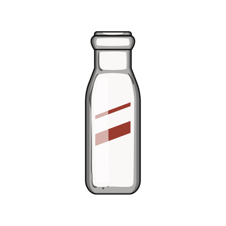 nostalgic vintage milk bottle cartoon vector illustrationのイラスト素材