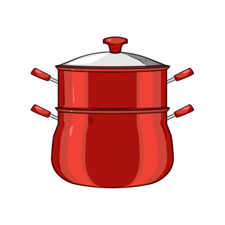 healthy steamer pot cartoon vector illustrationのイラスト素材
