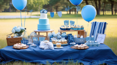 cheerful blue happy birthday