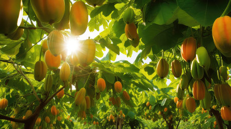 orchard papaya treeの素材