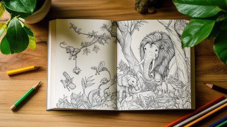 safari animal coloring bookの写真素材