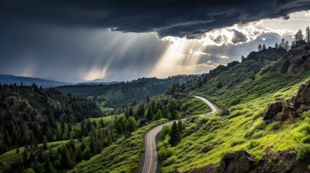 peaks storm roadの写真素材