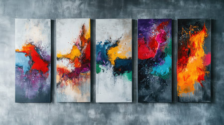 paintings grey canvas backgroundの素材