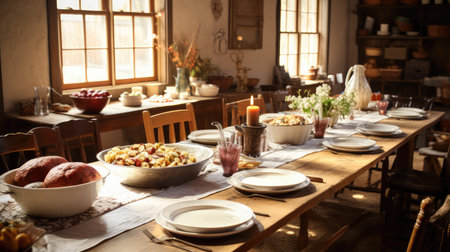gathering table dinner