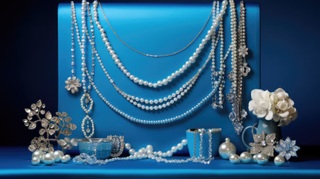 luxury blue satin backgroundの写真素材