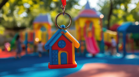 playful house key chain