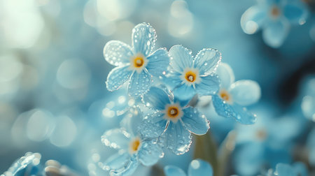 yellow spring flowers blueの素材