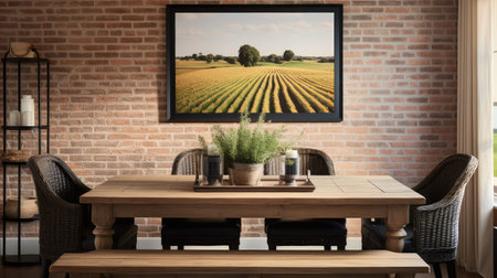 charm black frame on wallの素材