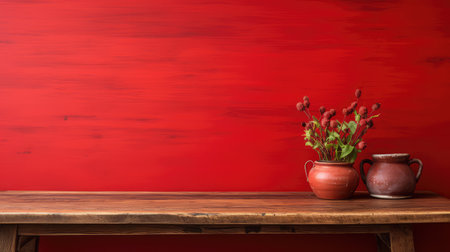 table red background woodの素材