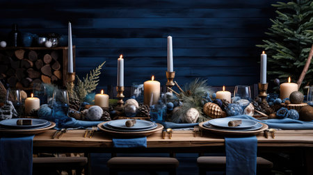 cozy blue table settingの素材