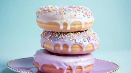 lavender color donut food backgroundの素材