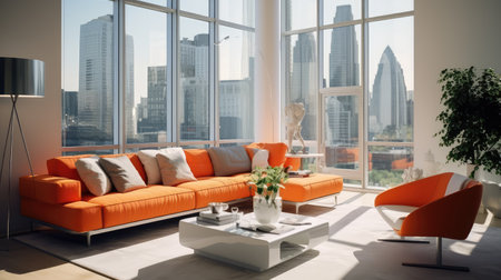 room modern home orangeの写真素材