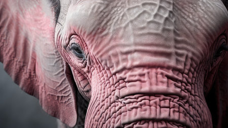 portrait pink and gray elephantの素材