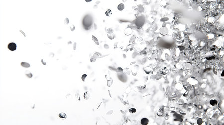 cascade silver confetti white backgroundの素材