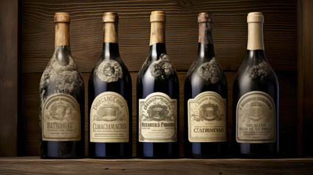 trio wine bottles isolatedの素材