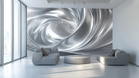 modern silver swirlsの写真素材