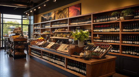 mahogany wine shelfの写真素材