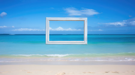 sea picture frame blueの素材