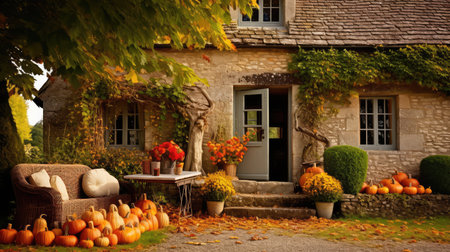 foliage happy holiday houseの写真素材