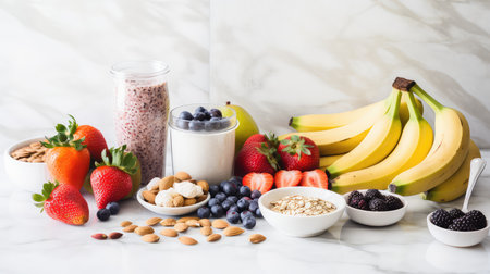 bananas kitchen healthy food backgroundの写真素材