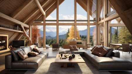 contemporary log houseの素材