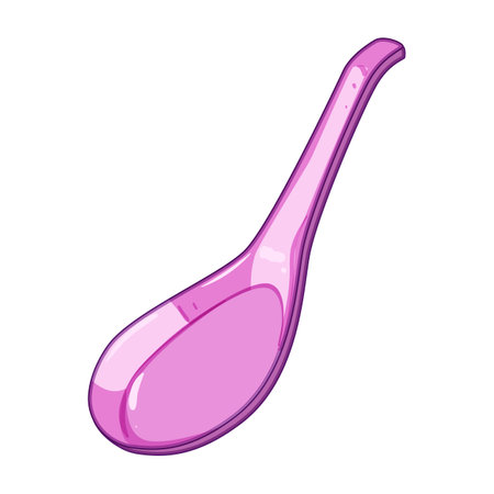 kitchen ceramic soup spoon cartoon vector illustrationのイラスト素材
