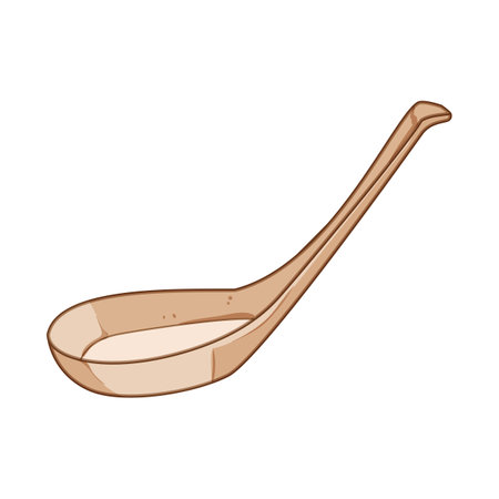 handle ceramic soup spoon cartoon vector illustrationのイラスト素材
