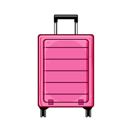lock hard shell suitcase cartoon vector illustrationのイラスト素材