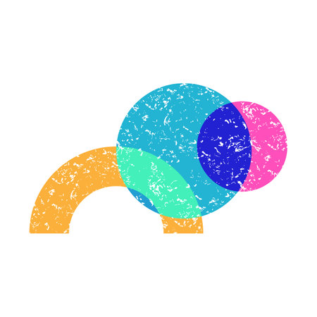 art risograph effect cartoon vector illustrationのイラスト素材