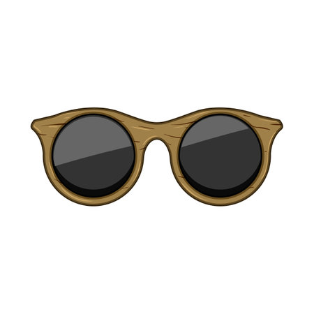 polarized wooden sunglasses cartoon vector illustrationのイラスト素材