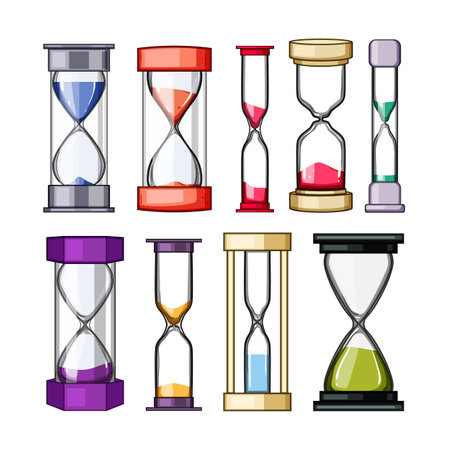 sand timer kids set cartoon vector illustrationのイラスト素材
