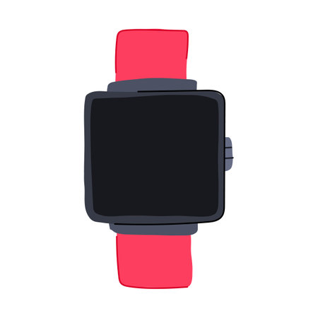 data biometric bracelet cartoon vector illustrationのイラスト素材