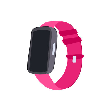 fitness biometric bracelet cartoon vector illustrationのイラスト素材