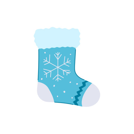 tradition christmas sock cartoon vector illustrationのイラスト素材