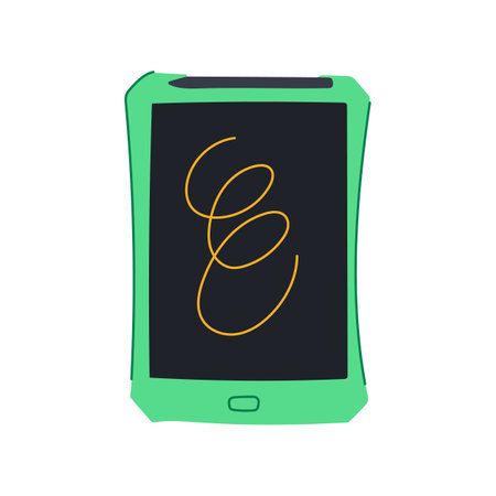 eink digital handwriting pad cartoon vector illustrationのイラスト素材