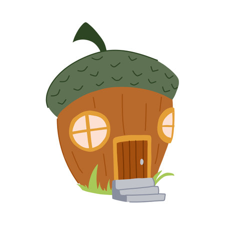 decor gnome house cartoon vector illustrationのイラスト素材